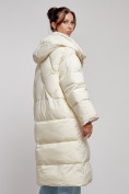 Купить Пальто утепленное молодежное зимнее женское светло-бежевого цвета 52395SB, фото 11