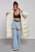 Купить Пальто утепленное молодежное зимнее женское светло-бежевого цвета 52395SB, фото 16