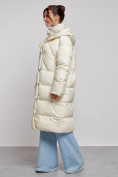 Купить Пальто утепленное молодежное зимнее женское светло-бежевого цвета 52395SB, фото 2