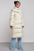 Купить Пальто утепленное молодежное зимнее женское светло-бежевого цвета 52395SB, фото 3