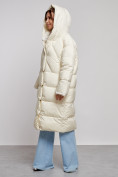 Купить Пальто утепленное молодежное зимнее женское светло-бежевого цвета 52395SB, фото 6
