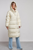 Купить Пальто утепленное молодежное зимнее женское светло-бежевого цвета 52395SB, фото 7