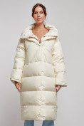 Купить Пальто утепленное молодежное зимнее женское светло-бежевого цвета 52395SB, фото 8