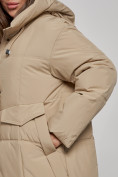 Купить Пальто утепленное молодежное зимнее женское бежевого цвета 52396B, фото 11