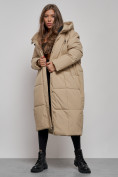 Купить Пальто утепленное молодежное зимнее женское бежевого цвета 52396B, фото 13