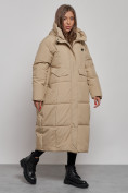 Купить Пальто утепленное молодежное зимнее женское бежевого цвета 52396B, фото 3