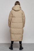 Купить Пальто утепленное молодежное зимнее женское бежевого цвета 52396B, фото 4