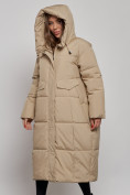 Купить Пальто утепленное молодежное зимнее женское бежевого цвета 52396B, фото 6