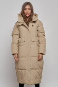 Купить Пальто утепленное молодежное зимнее женское бежевого цвета 52396B, фото 7