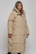 Купить Пальто утепленное молодежное зимнее женское бежевого цвета 52396B, фото 9