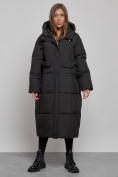Купить Пальто утепленное молодежное зимнее женское черного цвета 52396Ch