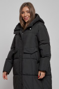 Купить Пальто утепленное молодежное зимнее женское черного цвета 52396Ch, фото 10