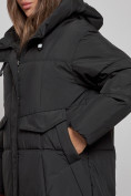 Купить Пальто утепленное молодежное зимнее женское черного цвета 52396Ch, фото 11