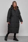 Купить Пальто утепленное молодежное зимнее женское черного цвета 52396Ch, фото 2
