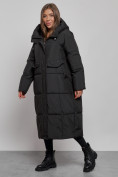 Купить Пальто утепленное молодежное зимнее женское черного цвета 52396Ch, фото 3