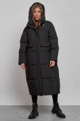 Купить Пальто утепленное молодежное зимнее женское черного цвета 52396Ch, фото 5