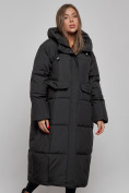 Купить Пальто утепленное молодежное зимнее женское черного цвета 52396Ch, фото 8
