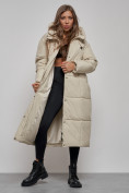 Купить Пальто утепленное молодежное зимнее женское светло-бежевого цвета 52396SB, фото 11