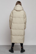 Купить Пальто утепленное молодежное зимнее женское светло-бежевого цвета 52396SB, фото 4