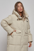 Купить Пальто утепленное молодежное зимнее женское светло-бежевого цвета 52396SB, фото 8