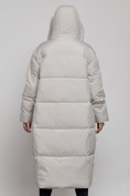 Купить Пальто утепленное молодежное зимнее женское светло-серого цвета 52396SS, фото 8