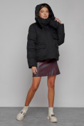 Купить Зимняя женская куртка модная с капюшоном черного цвета 52413Ch, фото 6