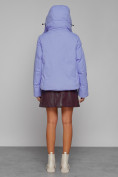 Купить Зимняя женская куртка модная с капюшоном фиолетового цвета 52413F, фото 4