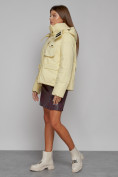 Купить Зимняя женская куртка модная с капюшоном светло-желтого цвета 52413SJ, фото 2