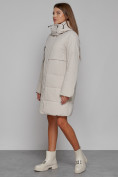 Купить Пальто утепленное с капюшоном зимнее женское бежевого цвета 52426B, фото 2