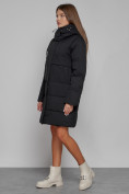Купить Пальто утепленное с капюшоном зимнее женское черного цвета 52426Ch, фото 2