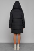 Купить Пальто утепленное с капюшоном зимнее женское черного цвета 52426Ch, фото 4