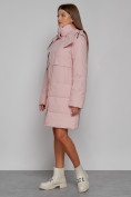 Купить Пальто утепленное с капюшоном зимнее женское розового цвета 52426R, фото 2