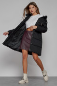 Купить Пальто утепленное с капюшоном зимнее женское черного цвета 52429Ch, фото 11