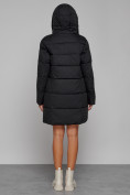 Купить Пальто утепленное с капюшоном зимнее женское черного цвета 52429Ch, фото 4