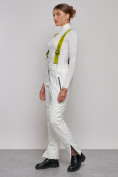 Купить Полукомбинезон утепленный женский зимний горнолыжный белого цвета 526Bl, фото 2