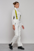 Купить Полукомбинезон утепленный женский зимний горнолыжный белого цвета 526Bl, фото 3