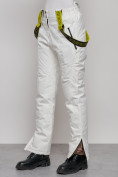 Купить Полукомбинезон утепленный женский зимний горнолыжный белого цвета 526Bl, фото 6