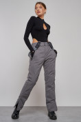 Купить Полукомбинезон утепленный женский зимний горнолыжный серого цвета 526Sr, фото 3