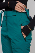 Купить Полукомбинезон утепленный женский зимний горнолыжный зеленого цвета 526Z, фото 9