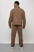 Купить Спортивный костюм мужской модный из микровельвета бежевого цвета 55002B, фото 4