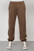 Купить Спортивный костюм мужской модный из микровельвета бежевого цвета 55002B, фото 5