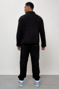 Купить Спортивный костюм мужской модный из микровельвета черного цвета 55002Ch, фото 4