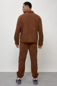 Купить Спортивный костюм мужской модный из микровельвета коричневого цвета 55002K, фото 4