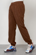 Купить Спортивный костюм мужской модный из микровельвета коричневого цвета 55002K, фото 6