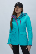 Купить Куртка спортиная женская с капюшоном синего цвета 551702S, фото 6