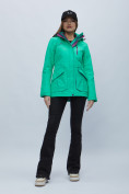 Купить Куртка спортиная женская с капюшоном зеленого цвета 551702Z