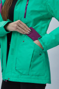 Купить Куртка спортиная женская с капюшоном зеленого цвета 551702Z, фото 12