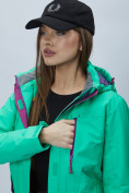 Купить Куртка спортиная женская с капюшоном зеленого цвета 551702Z, фото 13