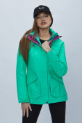 Купить Куртка спортиная женская с капюшоном зеленого цвета 551702Z, фото 14