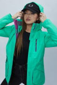 Купить Куртка спортиная женская с капюшоном зеленого цвета 551702Z, фото 15
